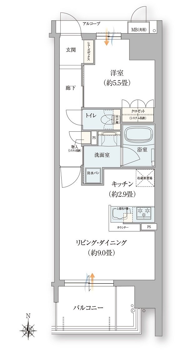 ローレルコート花園ステーションゲート 間取り Fタイプ