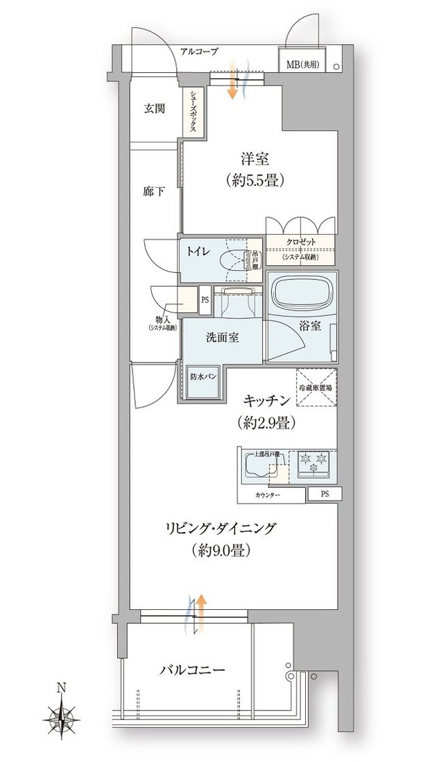 ローレルコート花園ステーションゲート 間取り Fタイプ