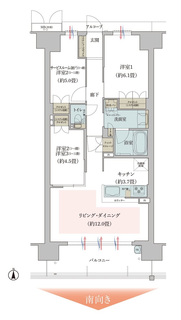 ガーデンシティ新金岡 間取り SEタイプ