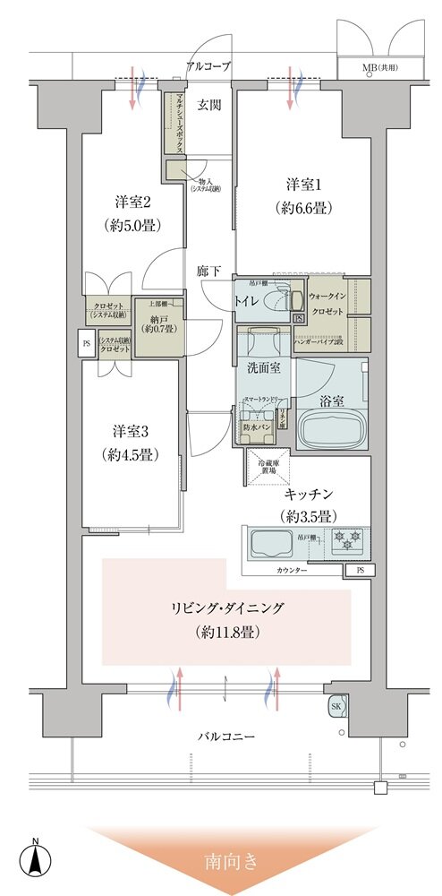 ガーデンシティ新金岡 間取り SNタイプ