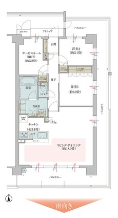 ガーデンシティ新金岡 間取り SW（メニュー）タイプ
