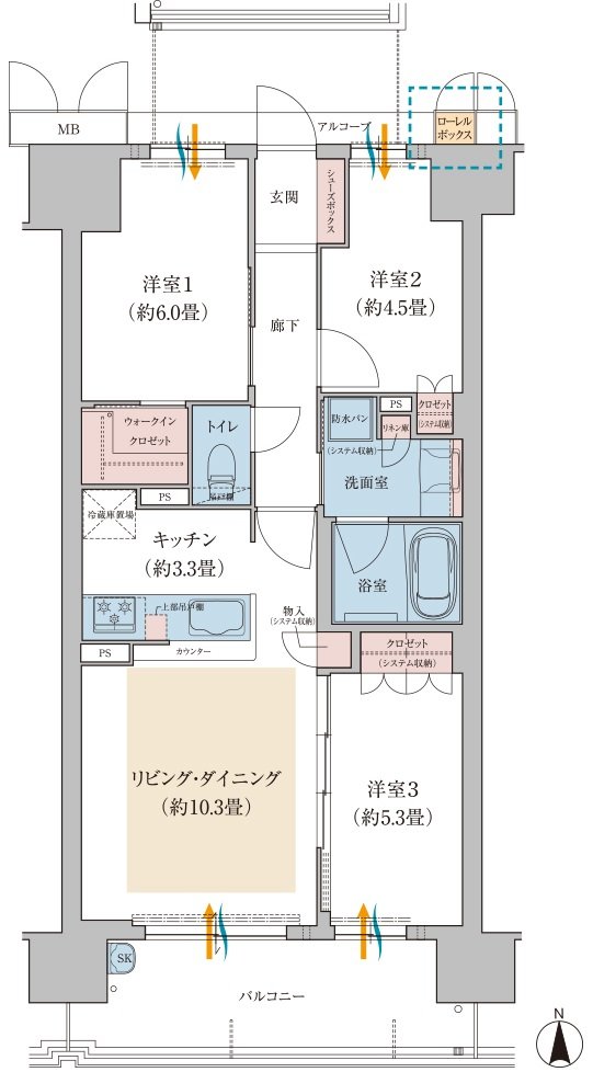 ローレルコート北田辺 間取り C type