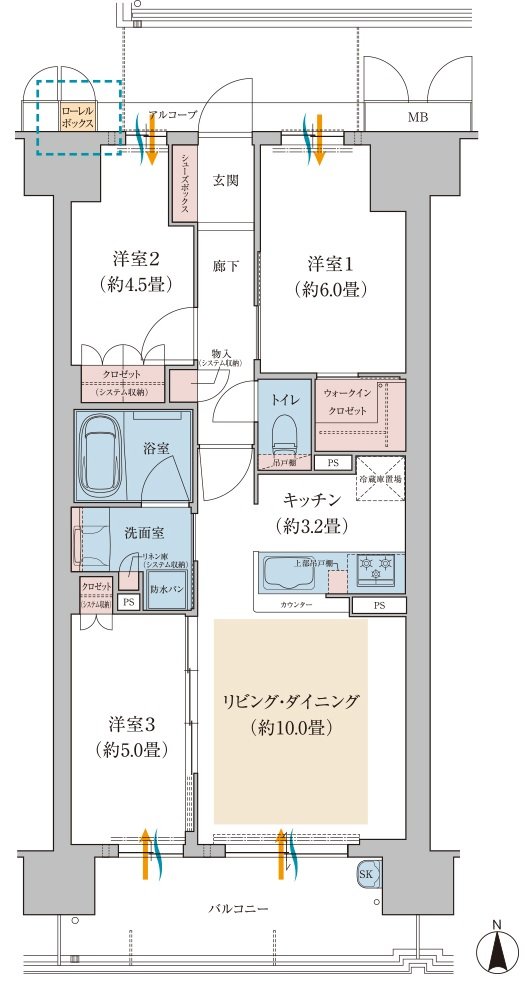 ローレルコート北田辺 間取り D type