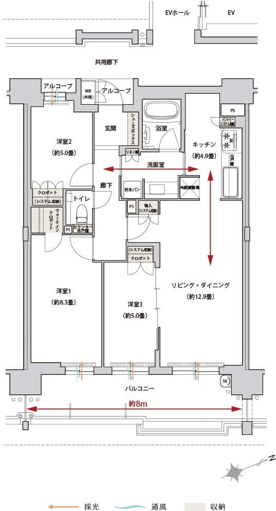 ローレルコート桃山台ザ・レジデンス 間取り B type