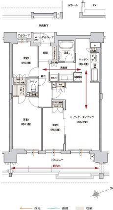 ローレルコート桃山台ザ・レジデンス 間取り B type