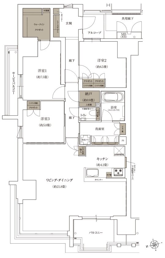 ローレルコート姫路大手前通り 間取り A type