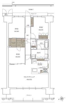 ローレルコート姫路大手前通り 間取り B type