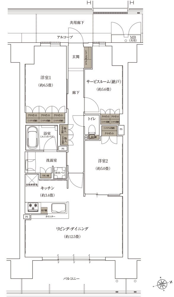 ローレルコート姫路大手前通り 間取り J type