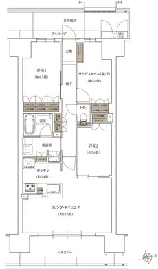 ローレルコート姫路大手前通り 間取り J type
