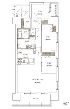 ローレルコート姫路大手前通り 間取り P type ［ MENU1 ］