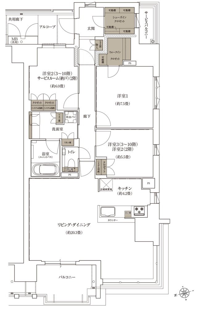 ローレルコート姫路大手前通り 間取り G type