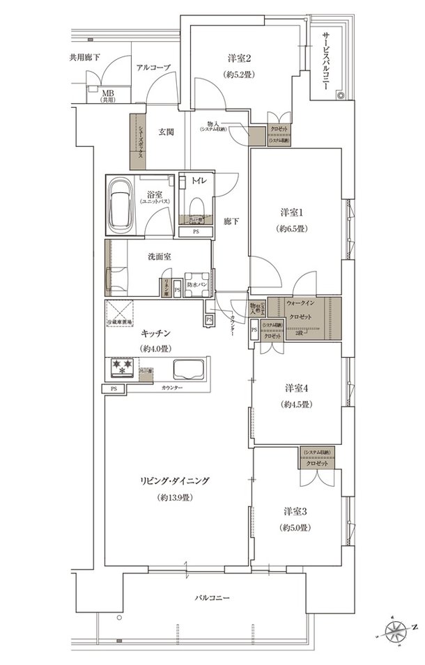 ローレルコート姫路大手前通り 間取り P type
