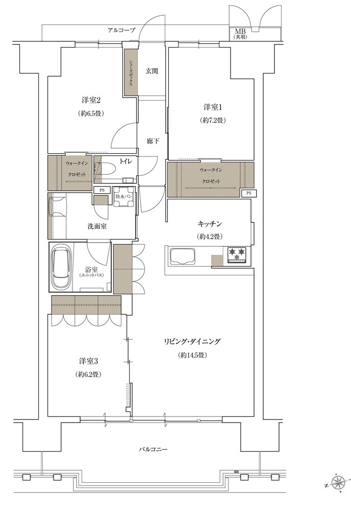 ローレルコート姫路大手前通り 間取り F type