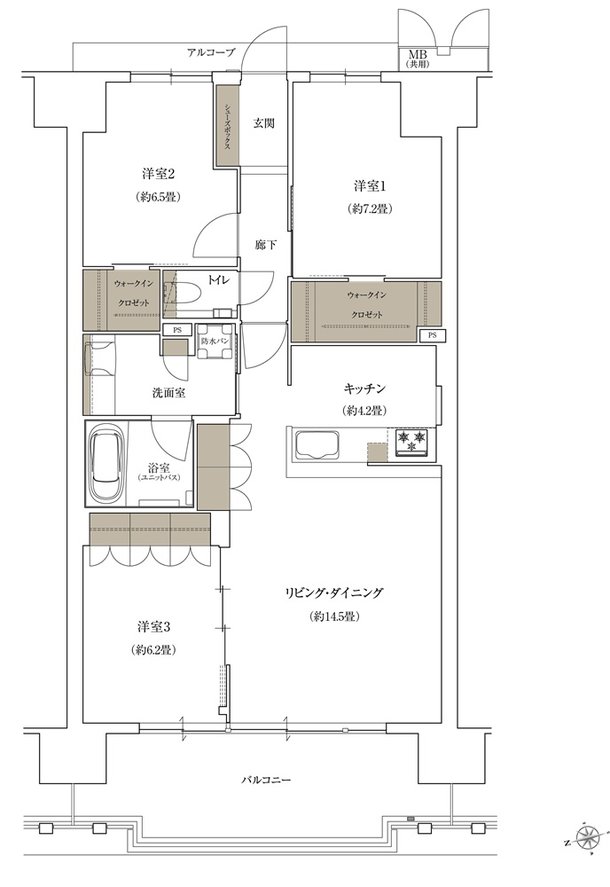 ローレルコート姫路大手前通り 間取り F type