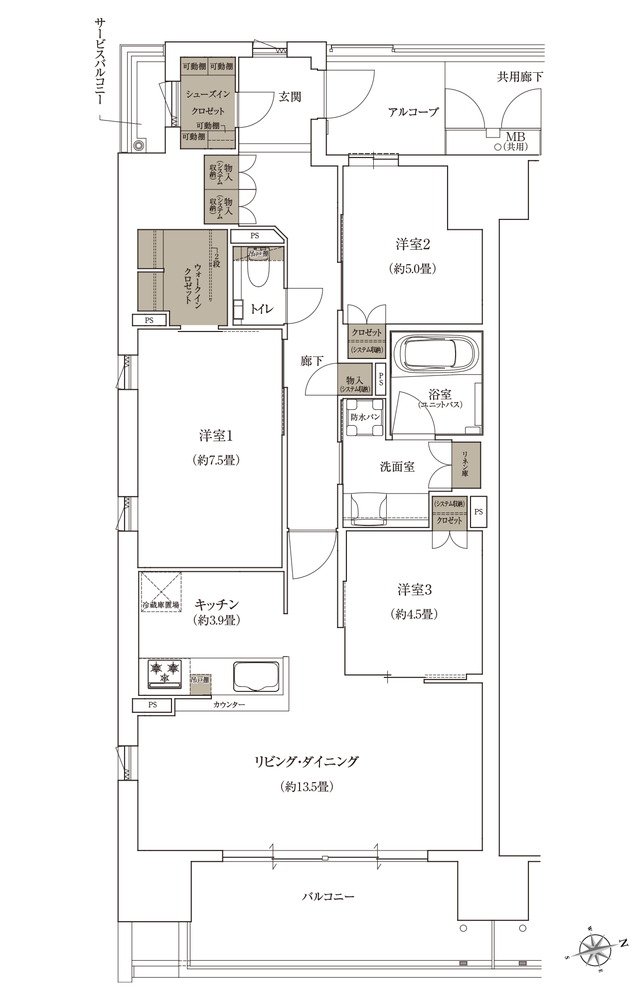 ローレルコート姫路大手前通り 間取り H type