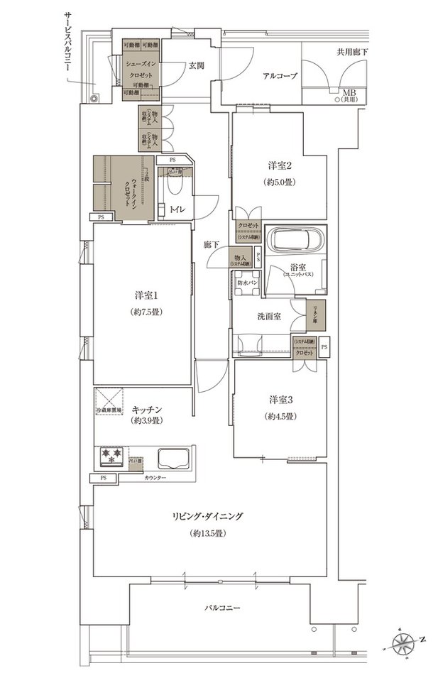 ローレルコート姫路大手前通り 間取り H type