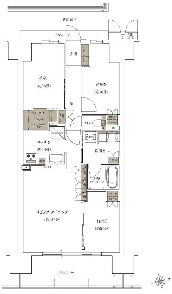ローレルコート姫路大手前通り 間取り N type