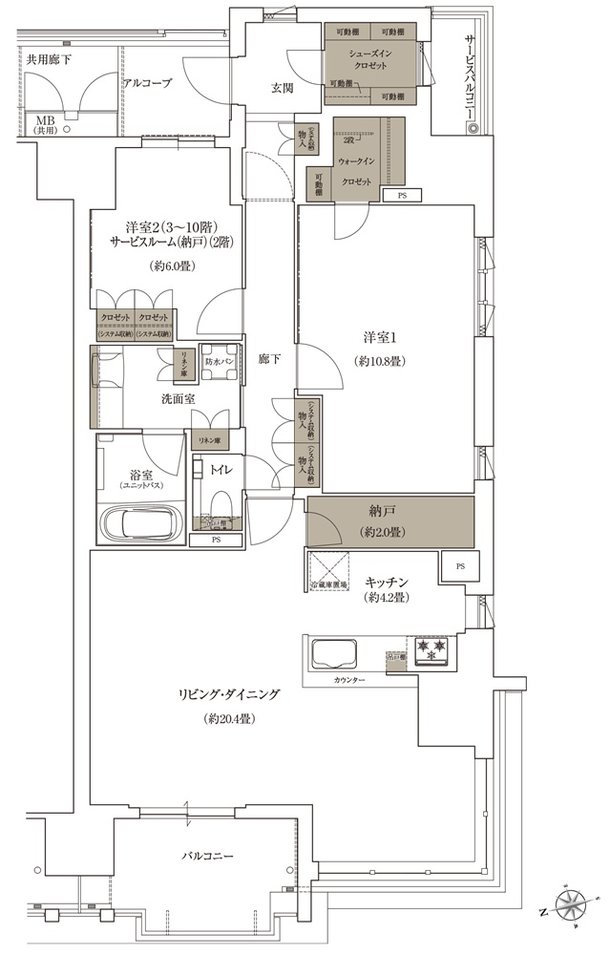 ローレルコート姫路大手前通り 間取り Gtype ［ MENU1 ］