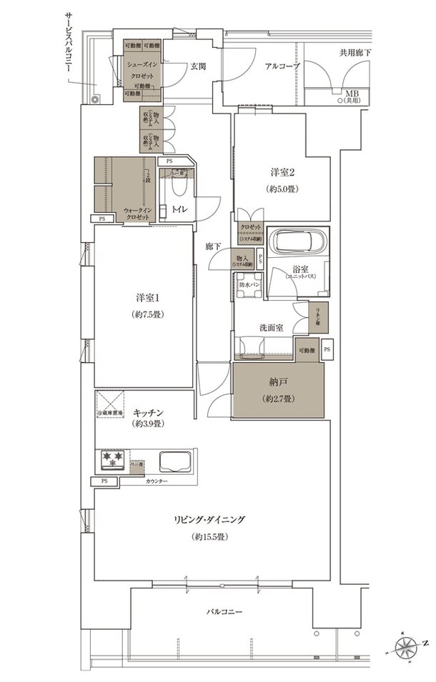 ローレルコート姫路大手前通り 間取り H type ［ MENU2］