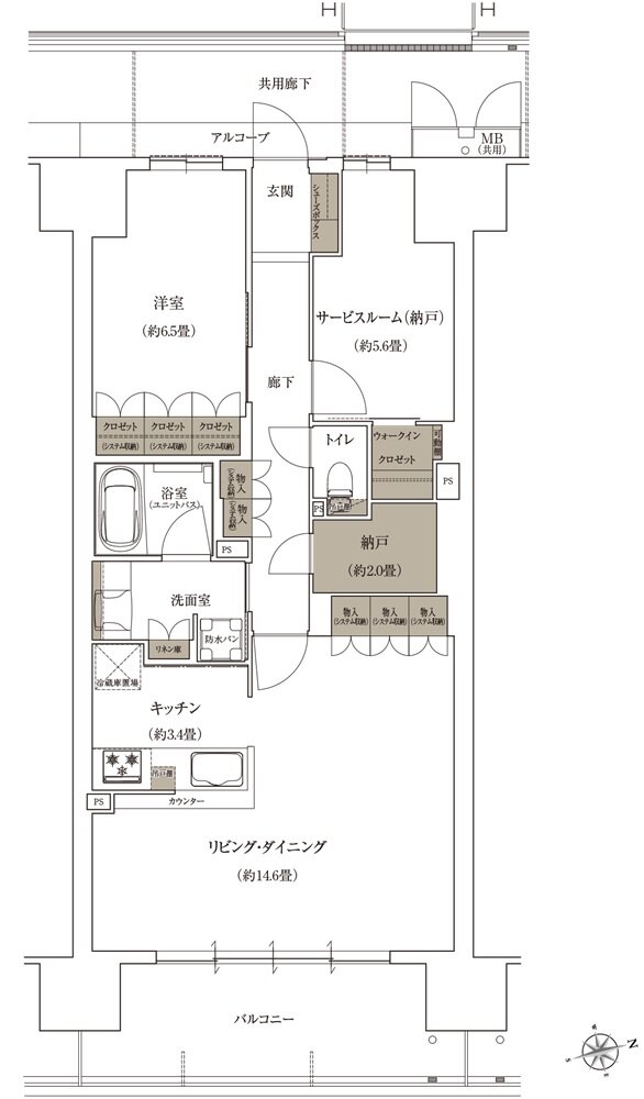 ローレルコート姫路大手前通り 間取り J type ［ MENU1 ］