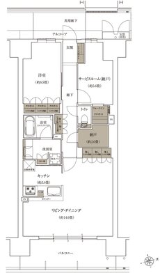 ローレルコート姫路大手前通り 間取り J type ［ MENU1 ］