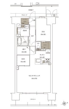 ローレルコート姫路大手前通り 間取り L type ［ MENU3 ］