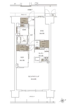 ローレルコート姫路大手前通り 間取り L type ［ MENU1 ］