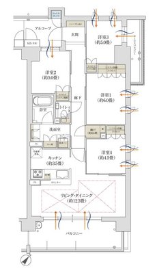 ローレルコート橿原神宮ザ・レジデンス 間取り J type