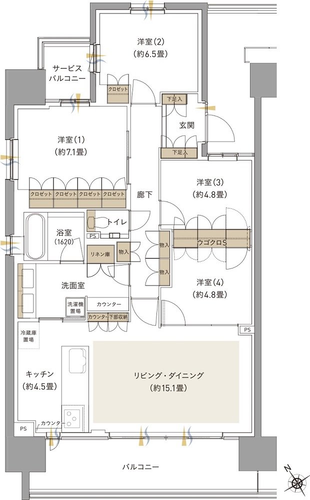 ブランシエラ海老名 間取り L type