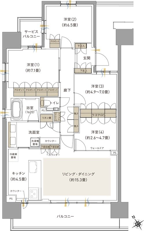 ブランシエラ海老名 間取り L type