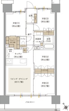 ブランシエラ海老名 間取り K2 type