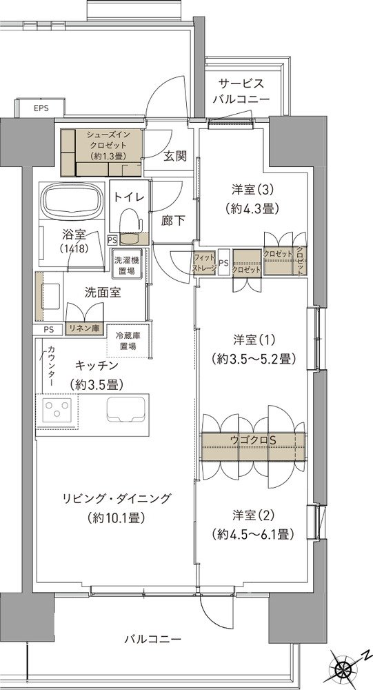 ブランシエラ海老名 間取り A type