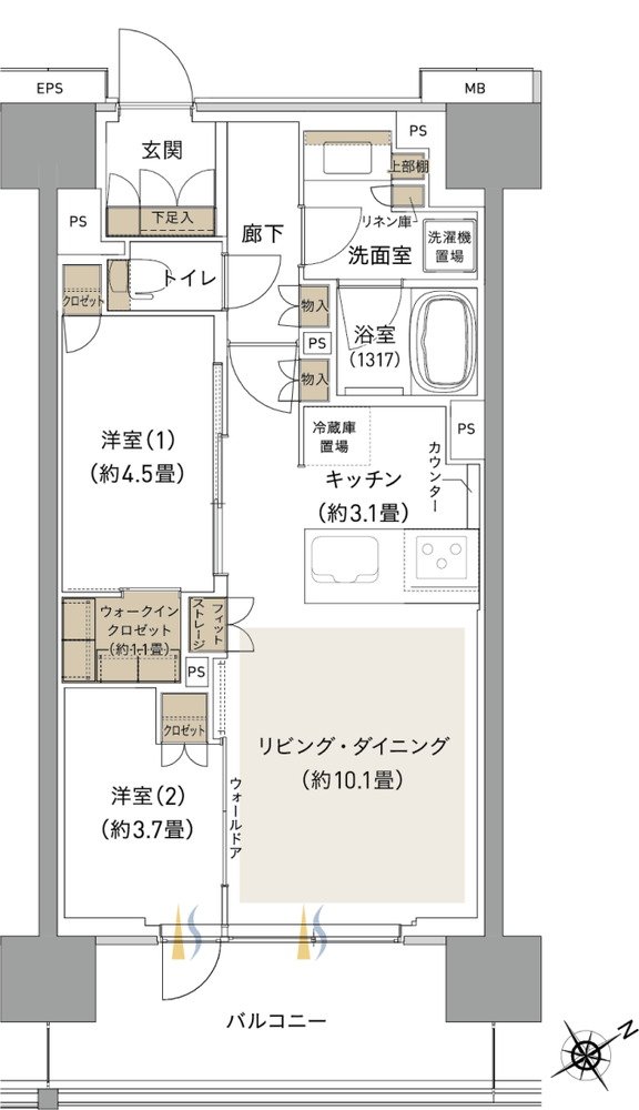 ブランシエラ海老名 間取り D2 type