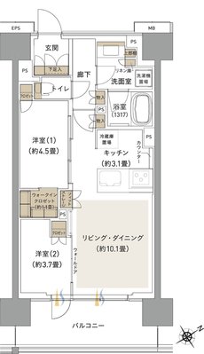 ブランシエラ海老名 間取り D2 type