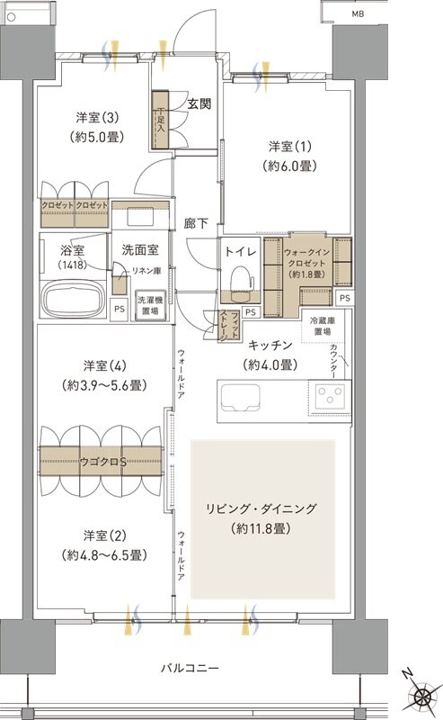ブランシエラ海老名 間取り K1 type
