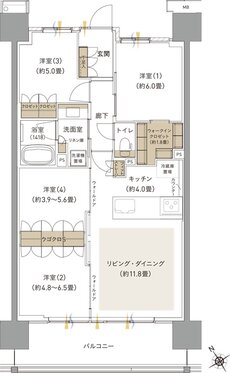 ブランシエラ海老名 間取り K1 type