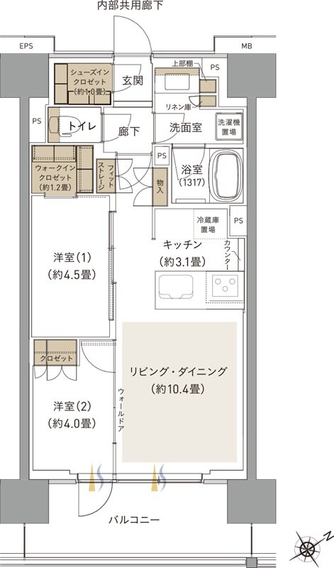 ブランシエラ海老名 間取り E2 type