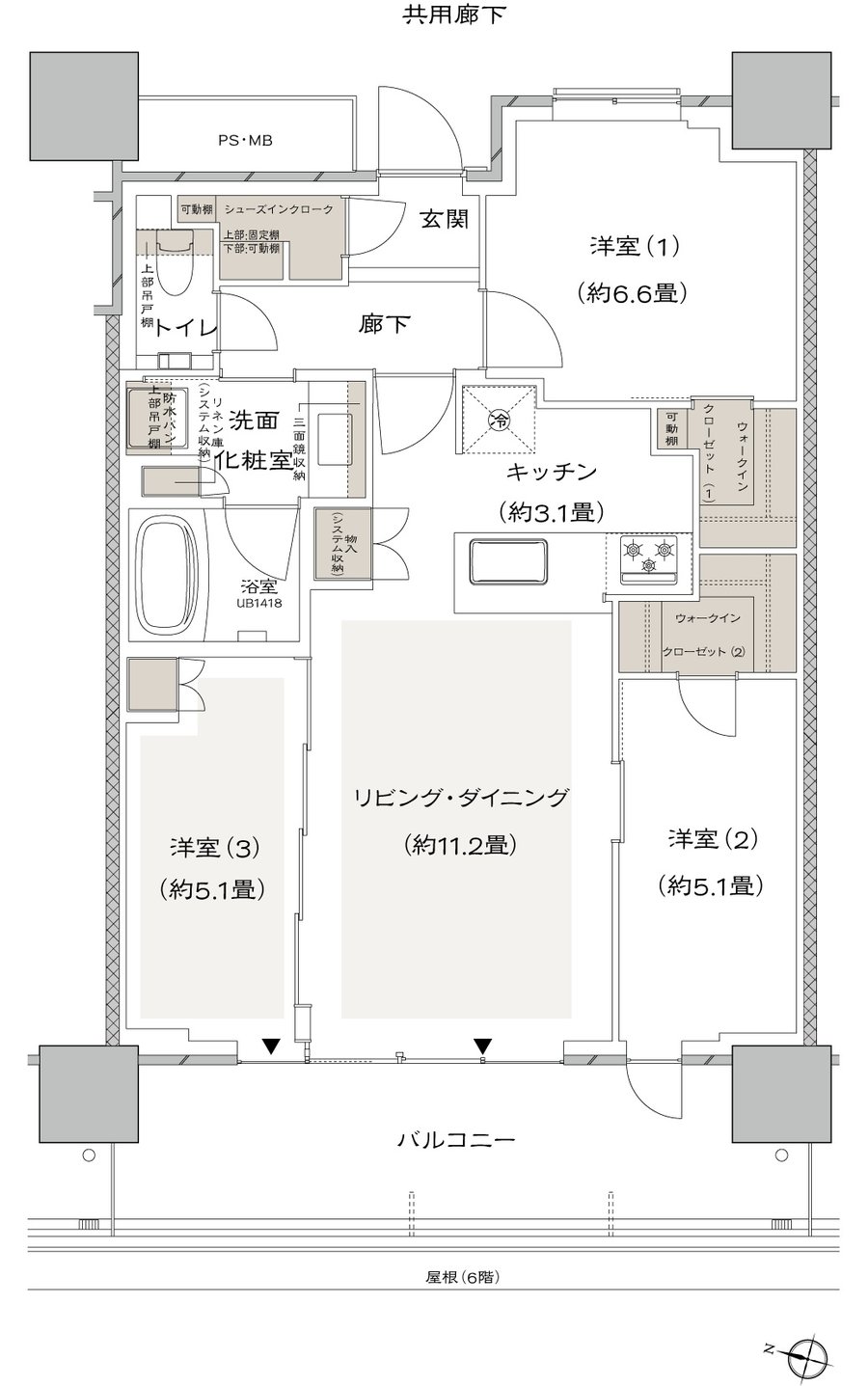 URAWA THE TOWER 間取り WB TYPE