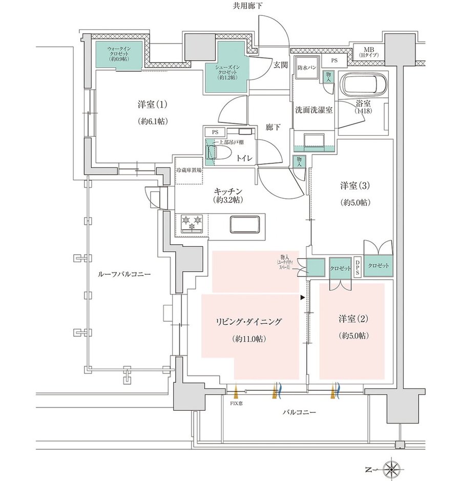 ジオ練馬富士見台 間取り Hタイプ