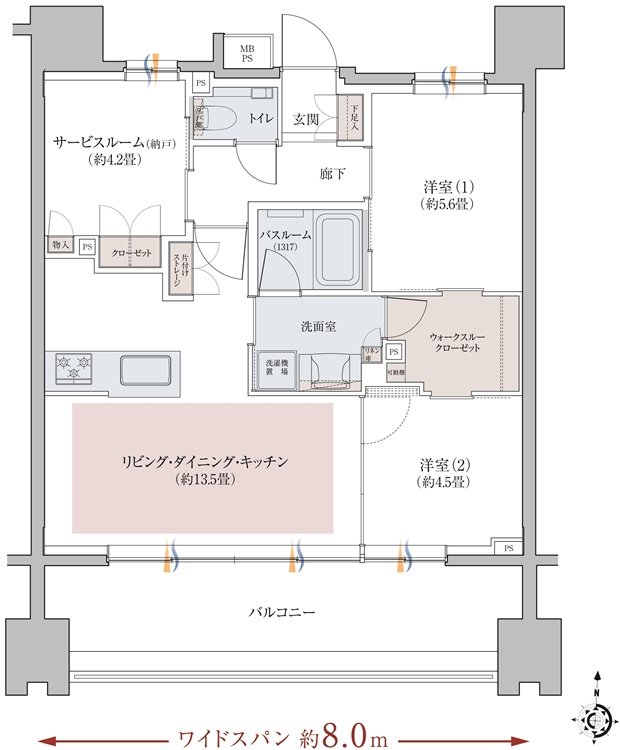 クリオ川口幸町ブライトマークス 間取り Bタイプ