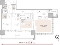 プラウドタワー池袋 間取り WA type