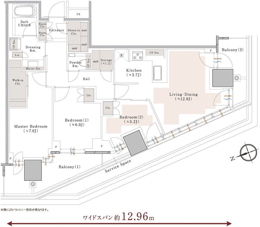 プラウドタワー池袋 間取り WH type
