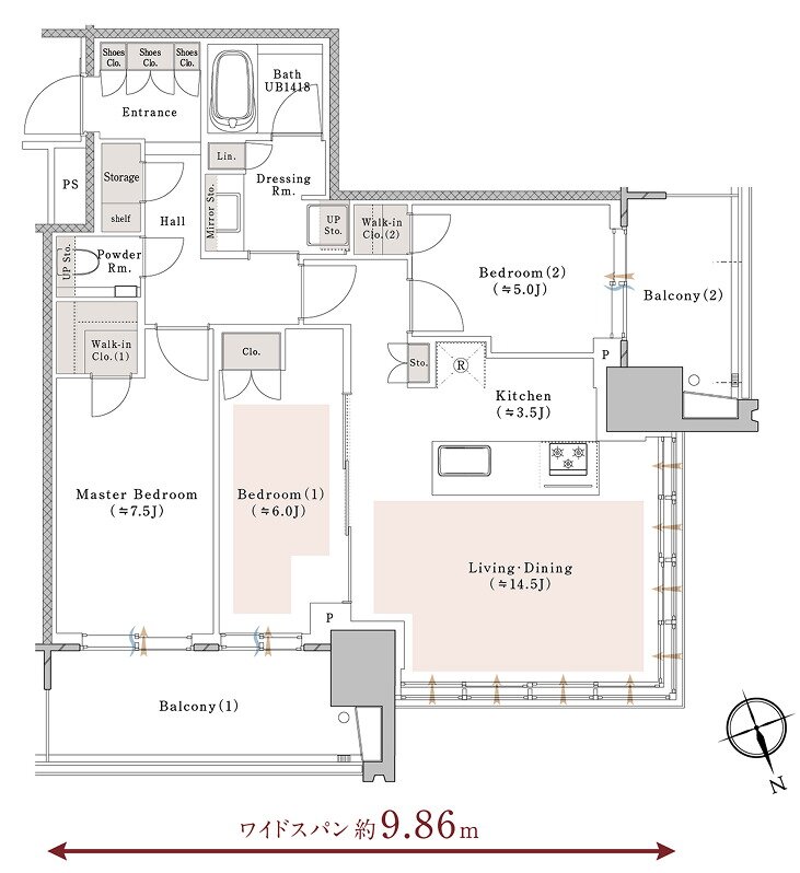 プラウドタワー池袋 間取り WJ type