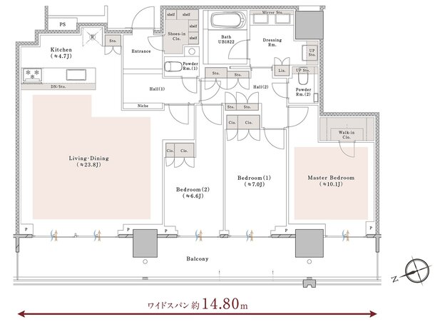 プラウドタワー池袋 間取り WV type