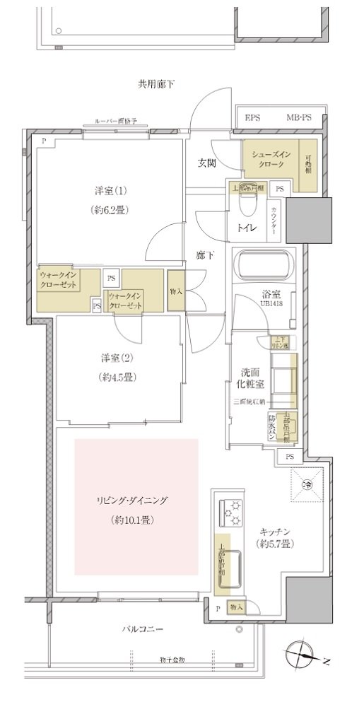 プラウドタワー郡山 間取り K type