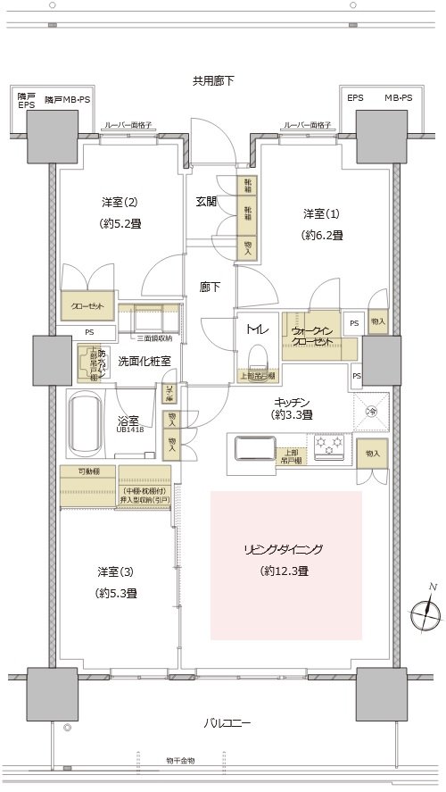 プラウドタワー郡山 間取り P type