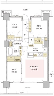 プラウドタワー郡山 間取り P type