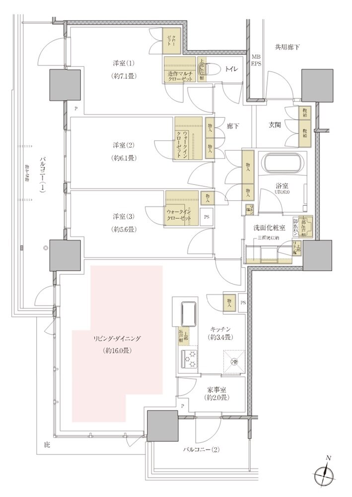 プラウドタワー郡山 間取り L type