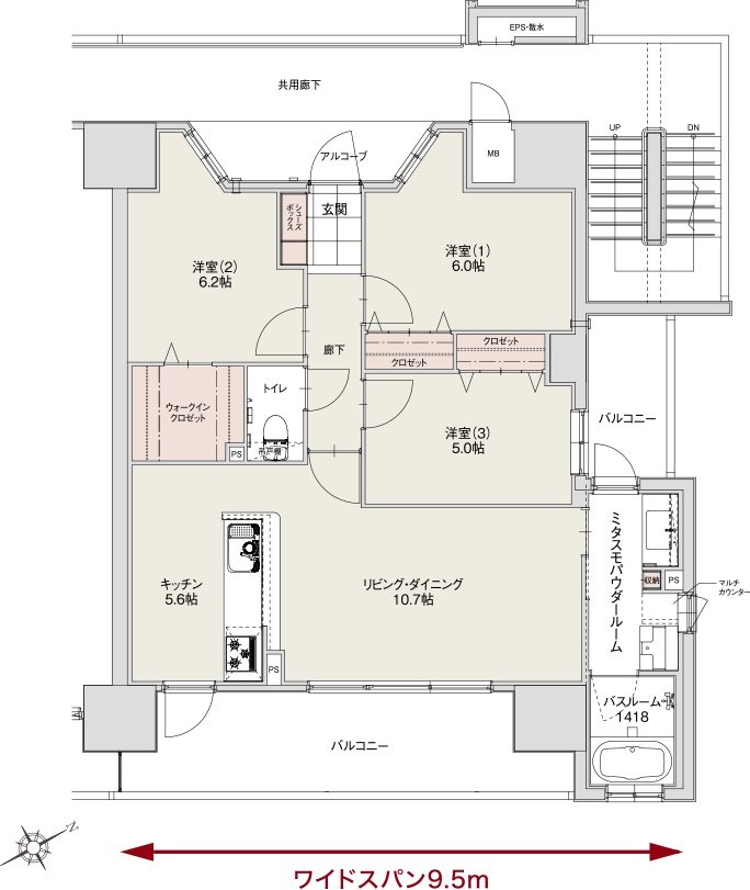 アルファステイツ水戸大町 間取り E TYPE