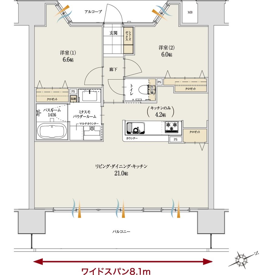 アルファステイツ水戸大町 間取り C TYPE
